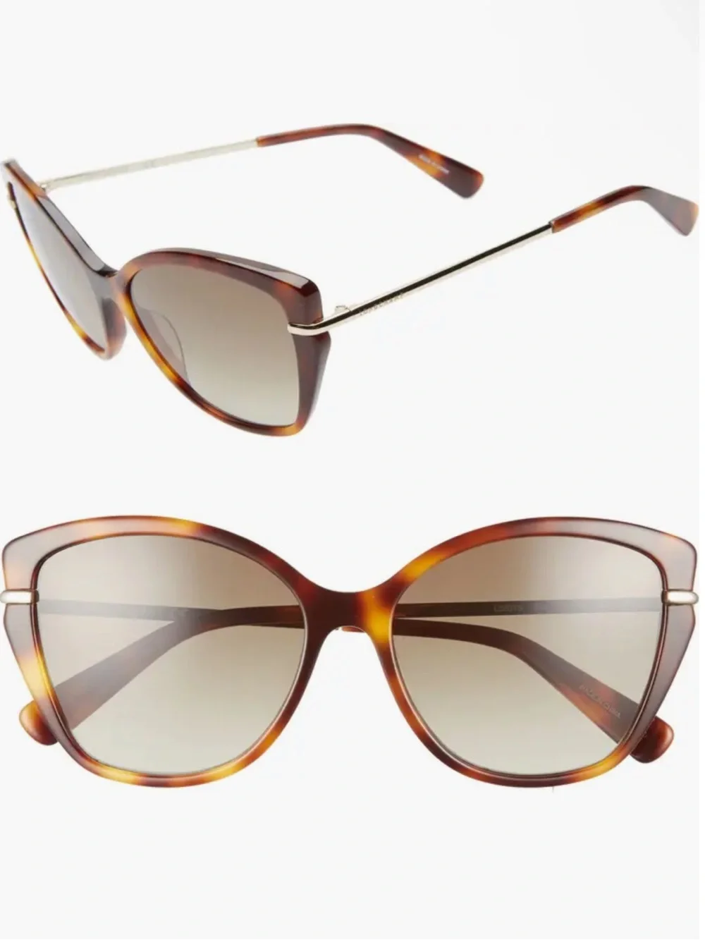 Longchamp Heritage Butterfly 57mm Sunglasses Havana Brown Tortoiseshell Cat-Eye